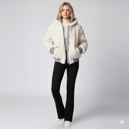 Liza | Winter Jacket - Oversized Reversible Zip-Up Outerwear for Women
