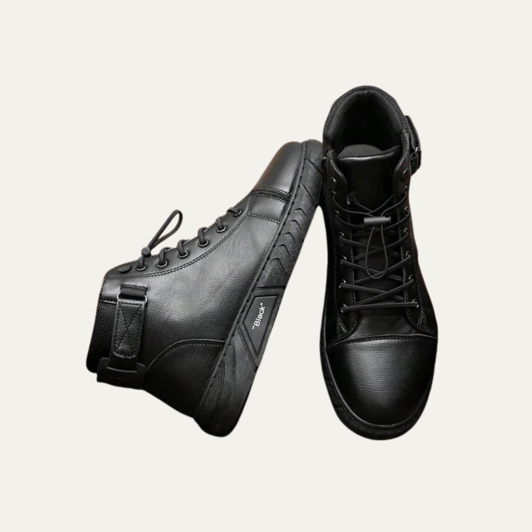 Men’s High Top Sneaker Boot with Strap and Lug Sole