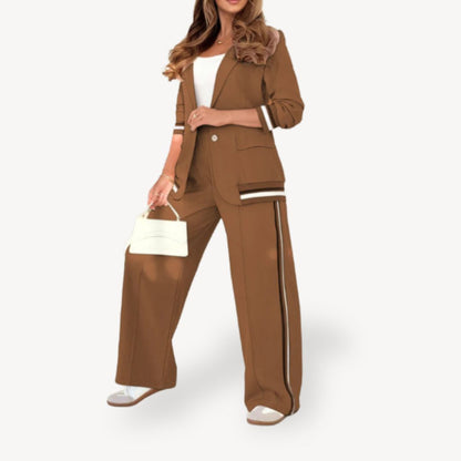 Two-Piece Striped Blazer Suit Women