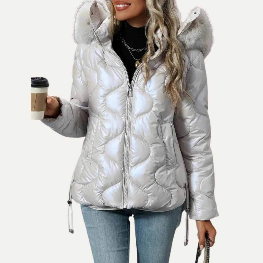 Women’s Metallic Quilted Puffer Jacket