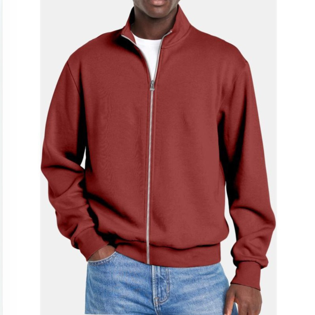 Men’s Classic Full Zip Stand Collar Sweatshirt Jacket