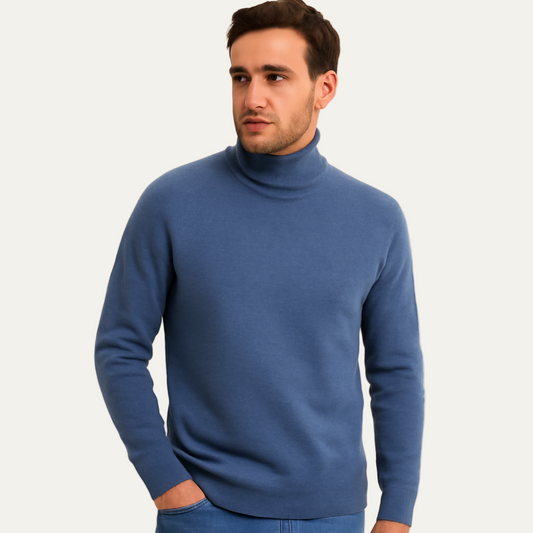 Men’s Fine Gauge Fitted Turtleneck Sweater