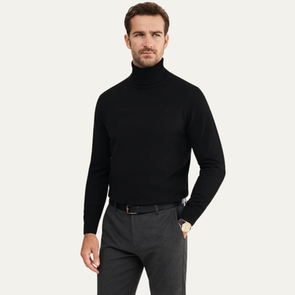 Men’s Smooth Knit Fitted Turtleneck Sweater