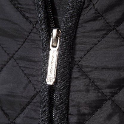 Men's Quilted Jacket with Knitted Sleeves - Warm Casual Outerwear
