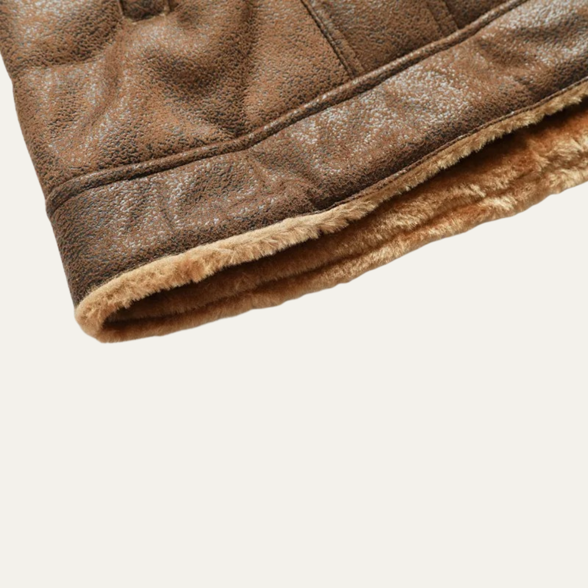 Men’s Faux Suede Shearling Lined Jacket
