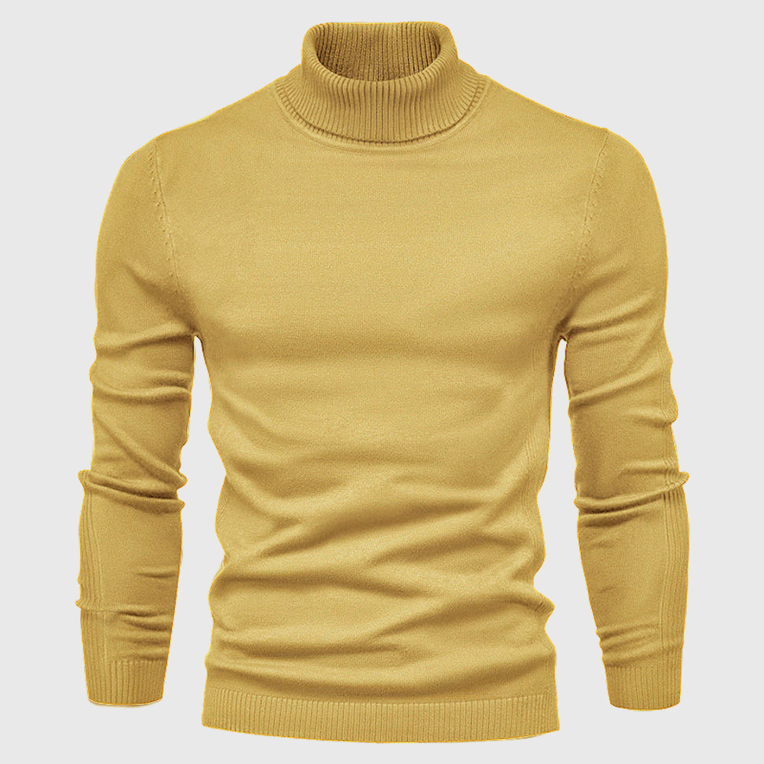 Men’s Plain Knit Turtleneck Sweater