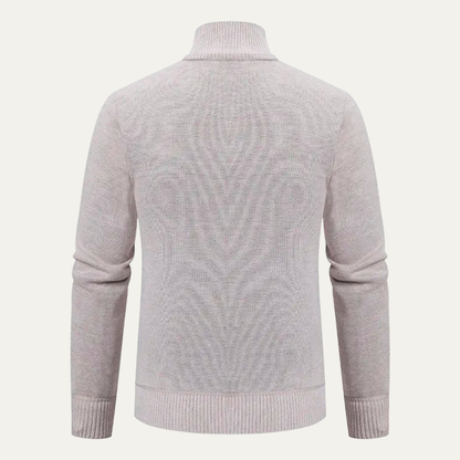 The Chianti Men’s High Neck Winter Zip Up Knit Cardigan