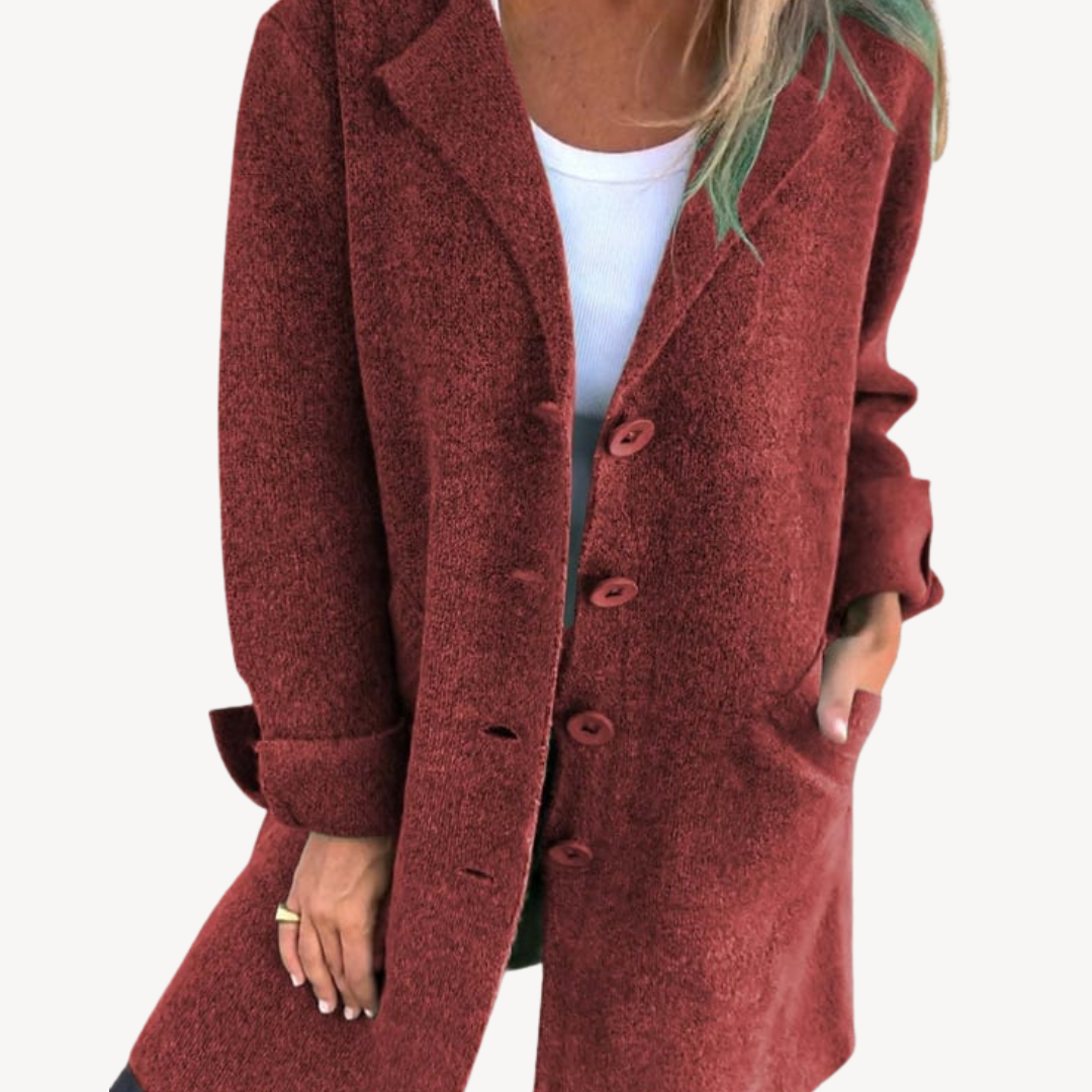 Women's Wool Blend Longline Button Front Coat