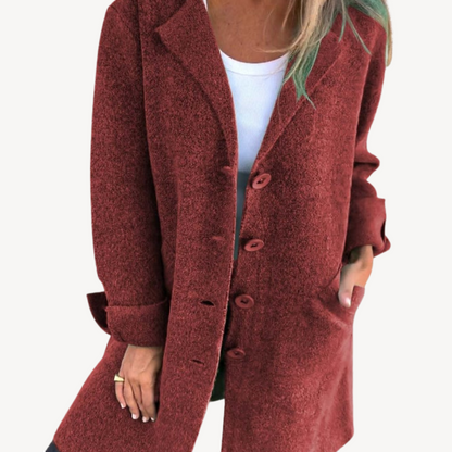 Women's Wool Blend Longline Button Front Coat