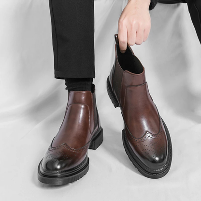The Ortisei Men’s Retro Business Dress Chelsea Boots with Anti-Slip Sole