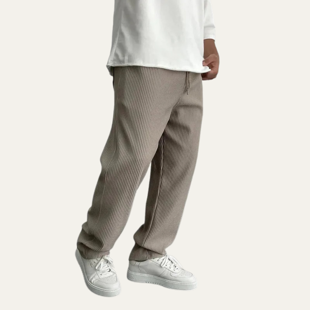 Men’s Wide Leg Rib Knit Lounge Trousers
