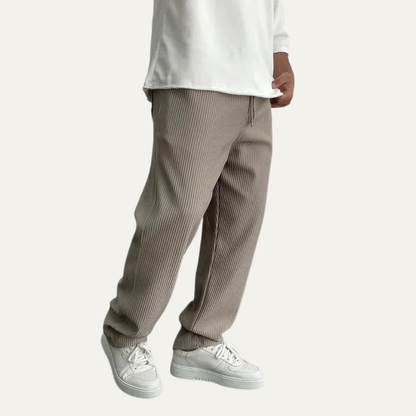 Men’s Wide Leg Rib Knit Lounge Trousers
