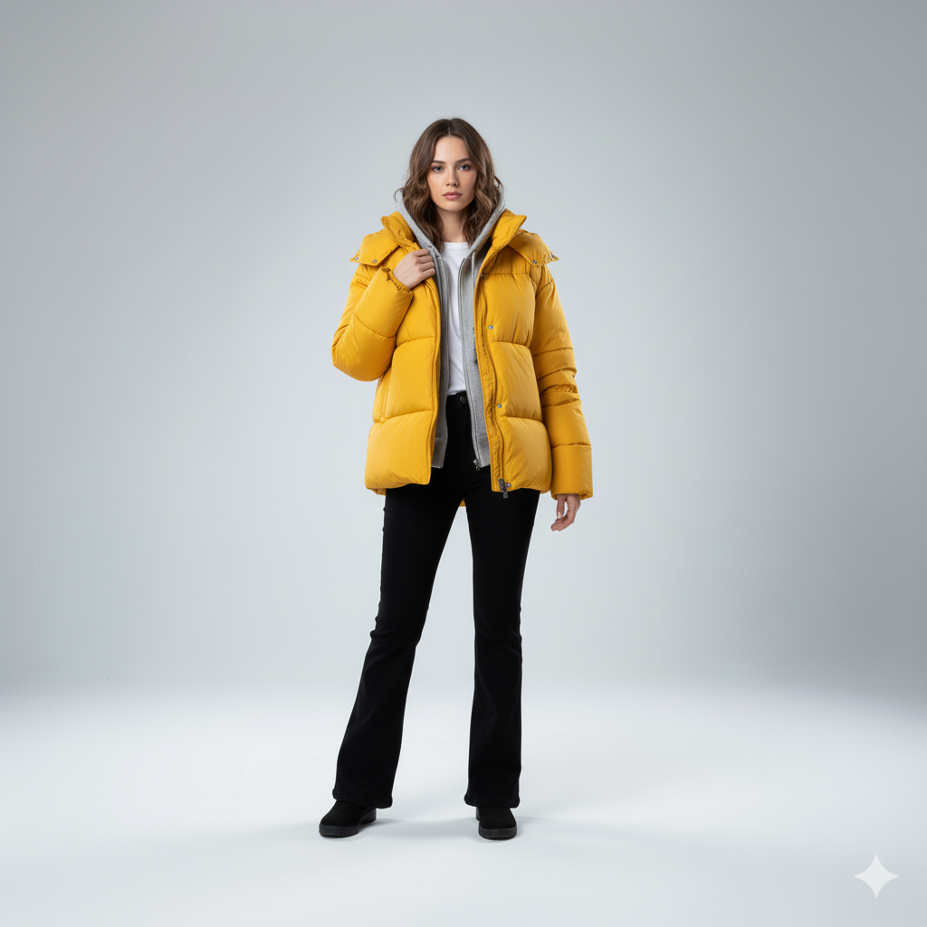 Jasmine | Padded Jacket - Oversized Quilted Hooded Winter Coat for Women