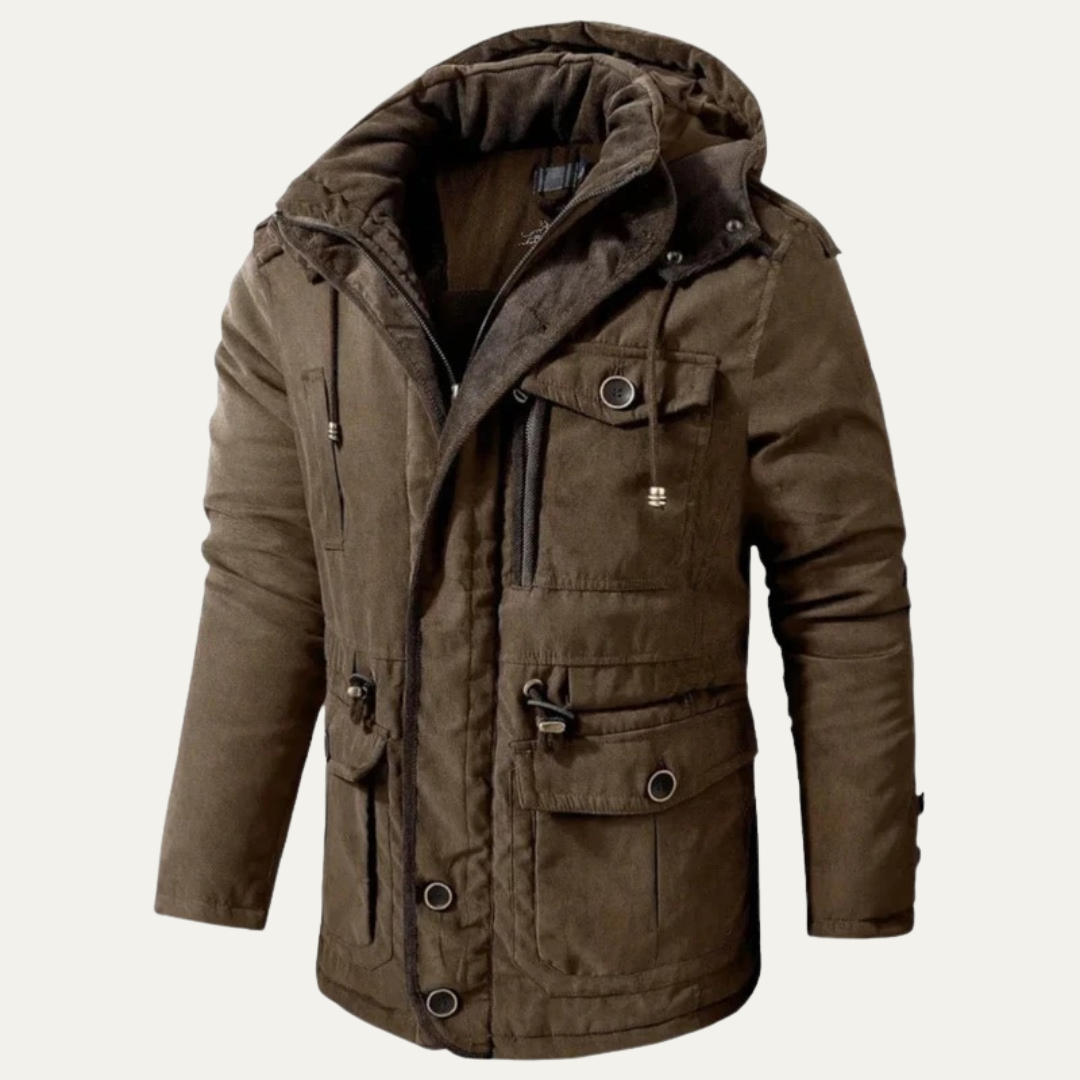 Men’s Corduroy Utility Jacket with Sherpa Collar
