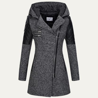 Women’s Mid Length Asymmetrical Zip Winter Coat