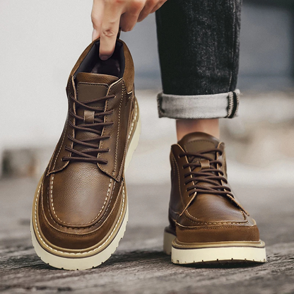 Classic Brown Vegan Ankle Boots for Men