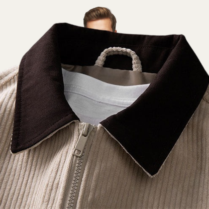 Men’s Oversized Textured Workwear Zip Jacket