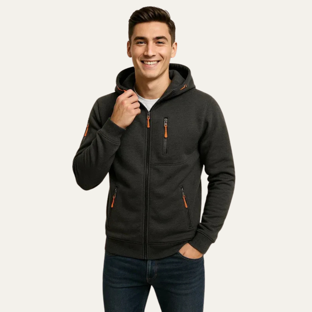 Men’s Sporty Full Zip Technical Hoodie