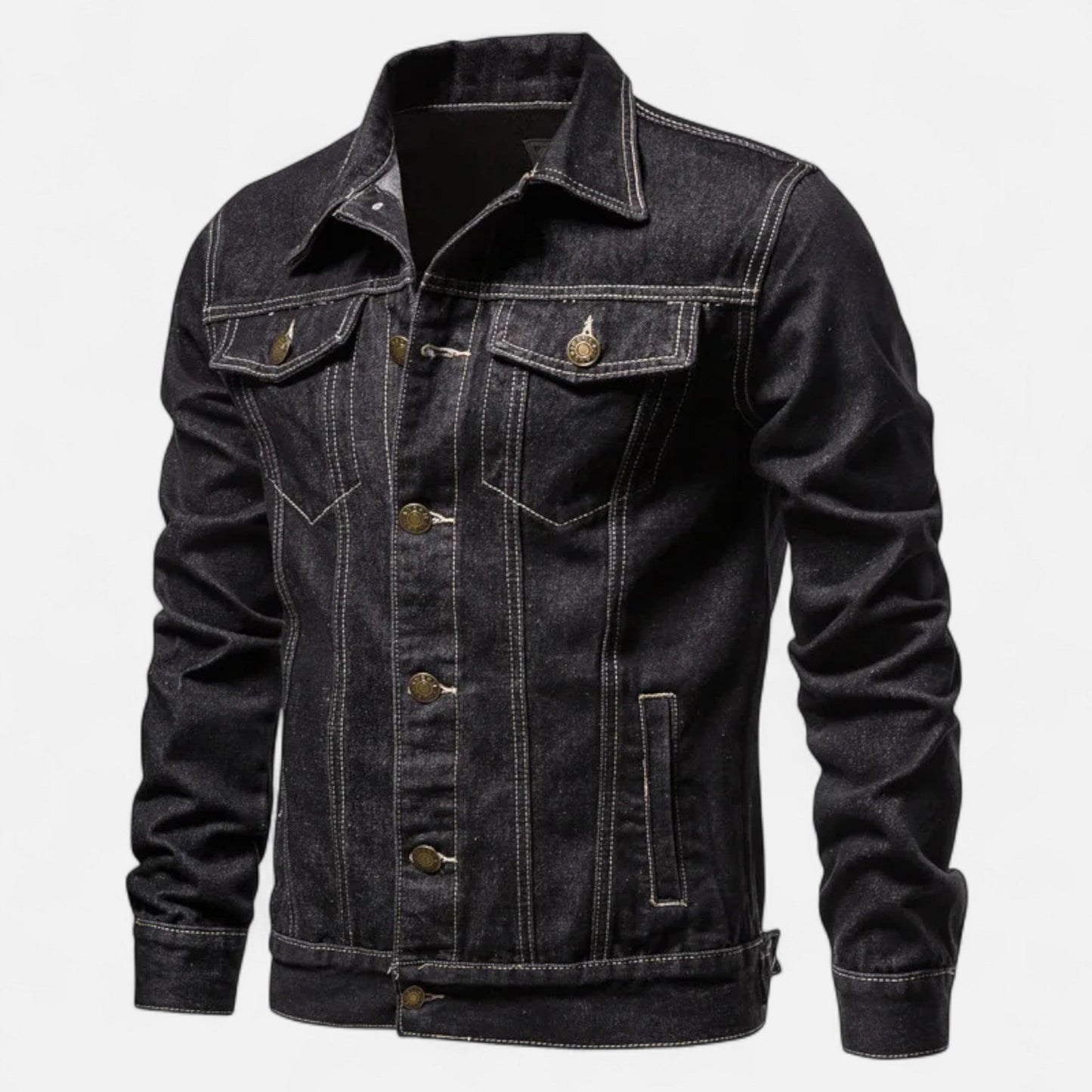 Classic Men's Denim Jacket - Retro Fall Cotton