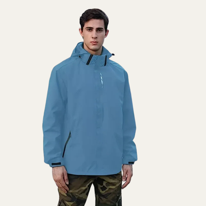 Men’s Waterproof Windproof High Neck Outdoor Shell Jacket