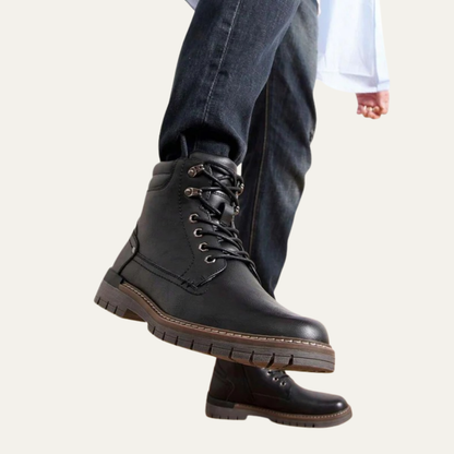 Men’s Military Style Lace Up Combat Boots with Lug Sole