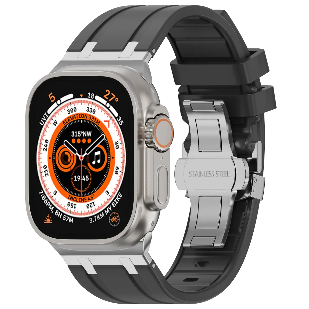 Soft Silicone Apple Watch Band With Metal Clasp - BritishElegance