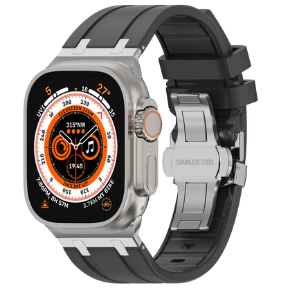 Soft Silicone Apple Watch Band With Metal Clasp - BritishElegance