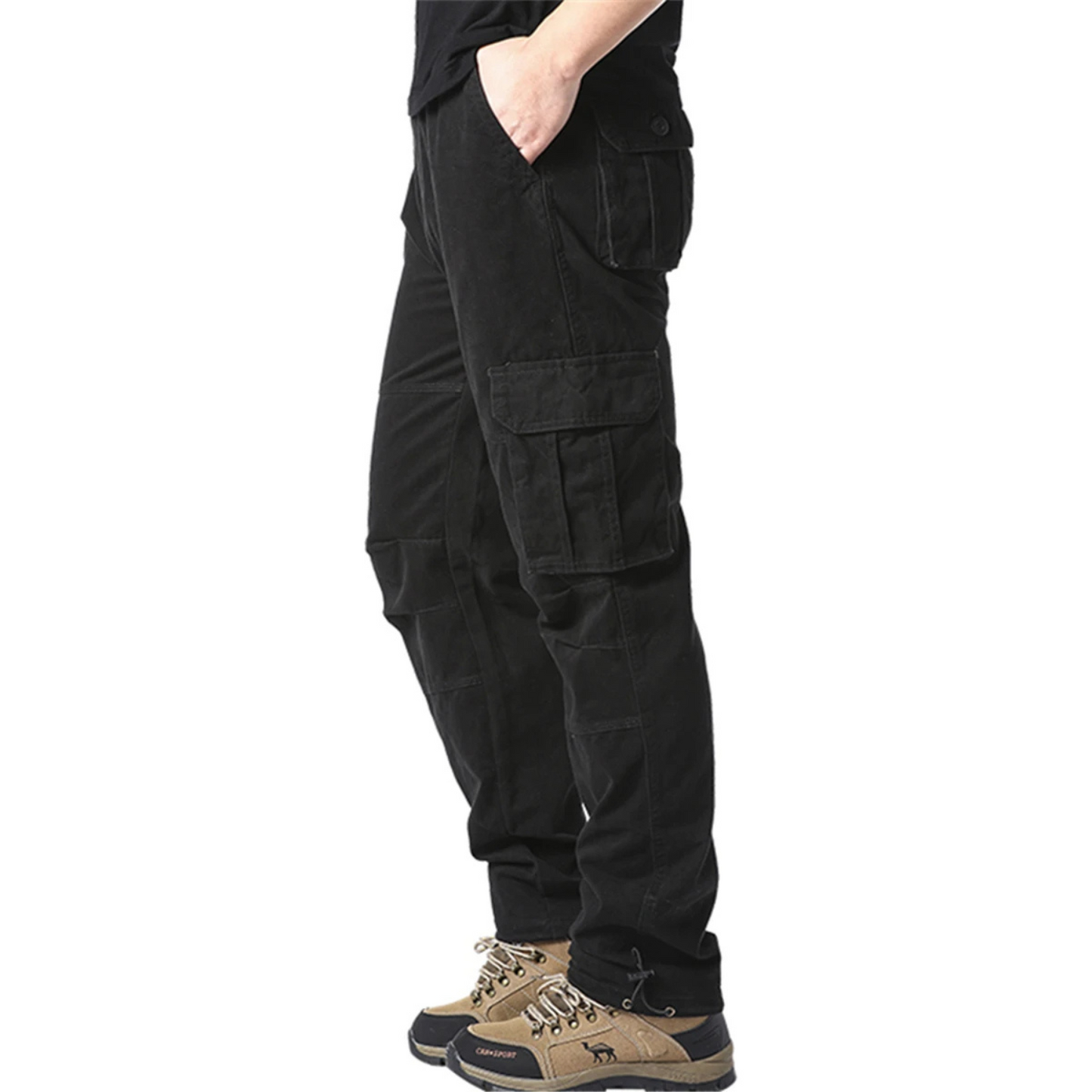 Relaxed Fit Tactical Pants with Elastic Waist