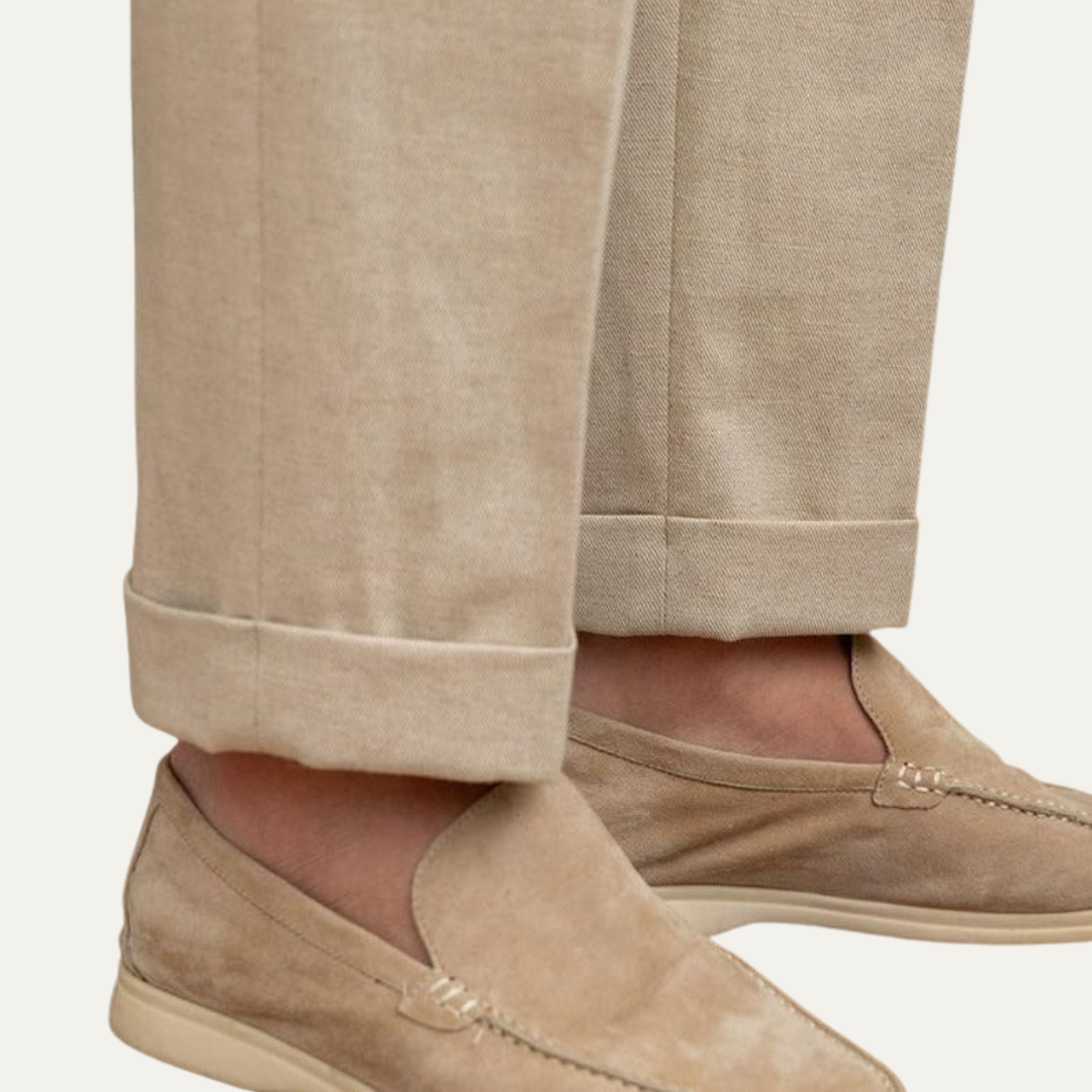 Men’s High-Waist Pleated Summer Chinos