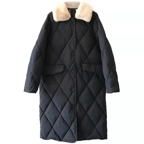 Warm Winter Padded Coat with Faux Fur Trim