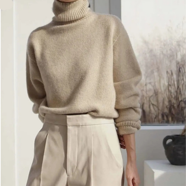 Cozy Large Knit Winter Turtleneck Sweater