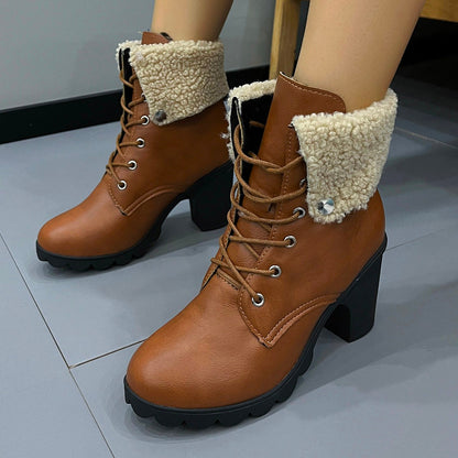 Classic Ladies Snow Boots with Laces