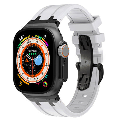 Durable Silicone Strap for Apple Watch with Metal Clamp
