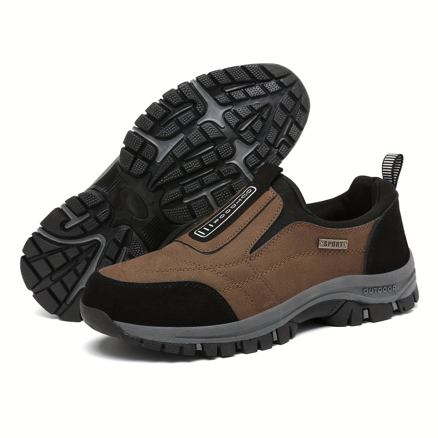 Men’s Slip-On Hiking Shoes – Lightweight Outdoor Walking Shoes with Cushioned Sole