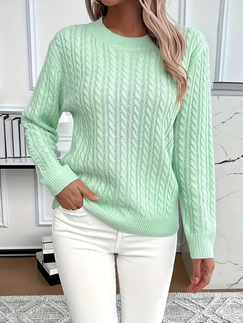 Cozy Women's Cable Knit Long Sweater