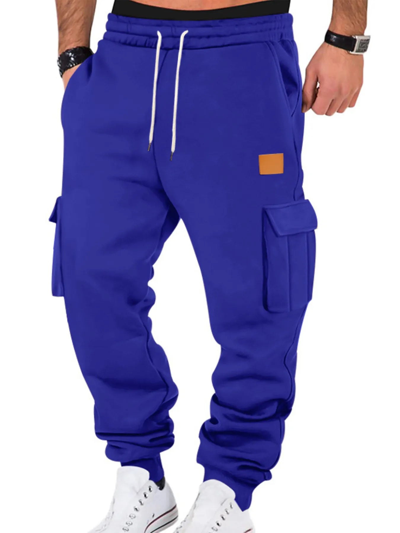 Men's Relaxed Fit Elastic Waist Cargo Joggers Plus Size