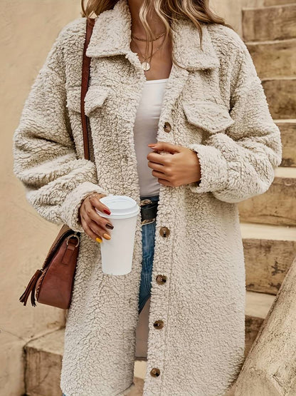 Plush Women's Large Faux Fur Parka Coat