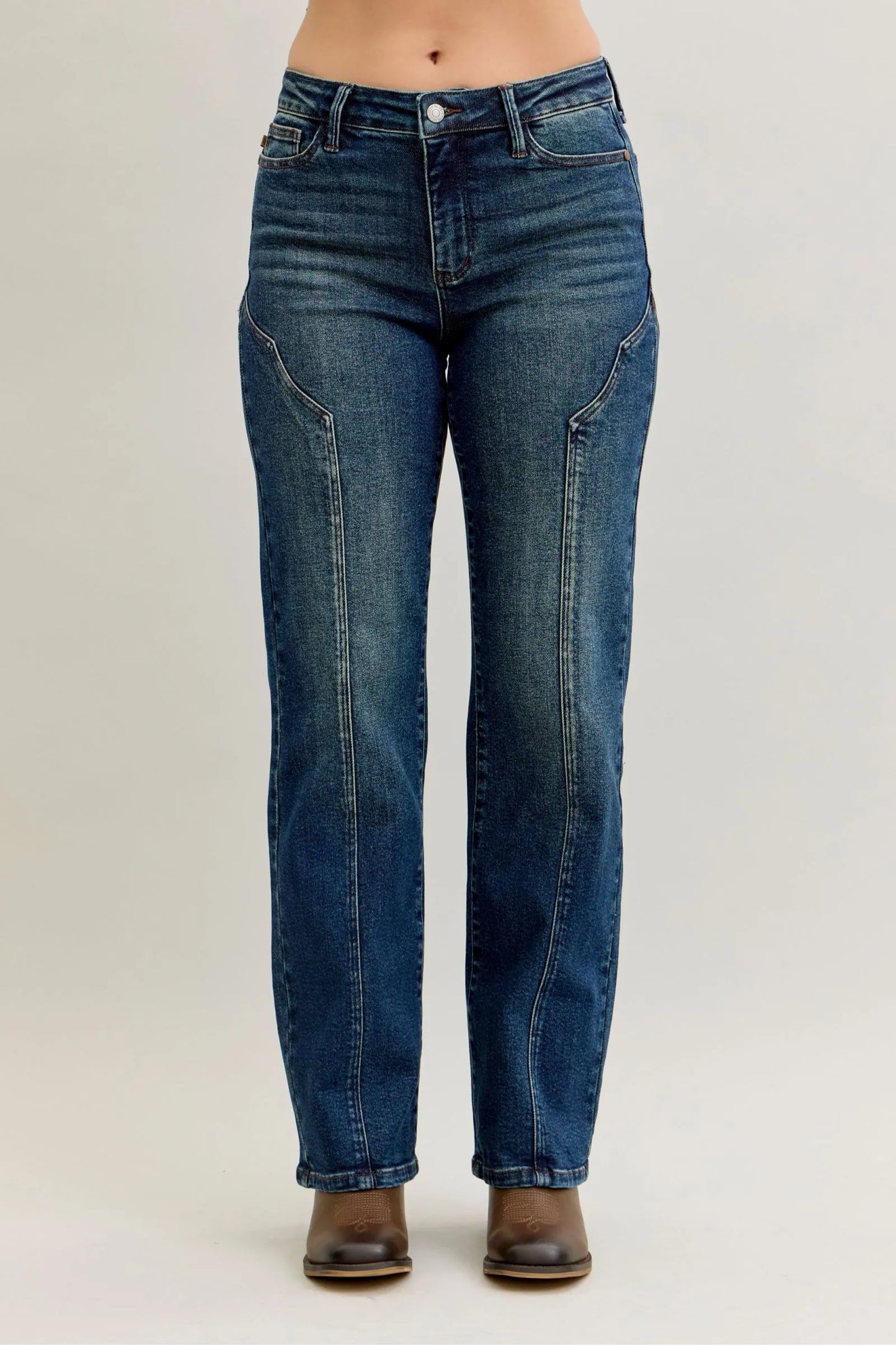 Classic Women's Straight Leg Dark Jeans - BritishElegance