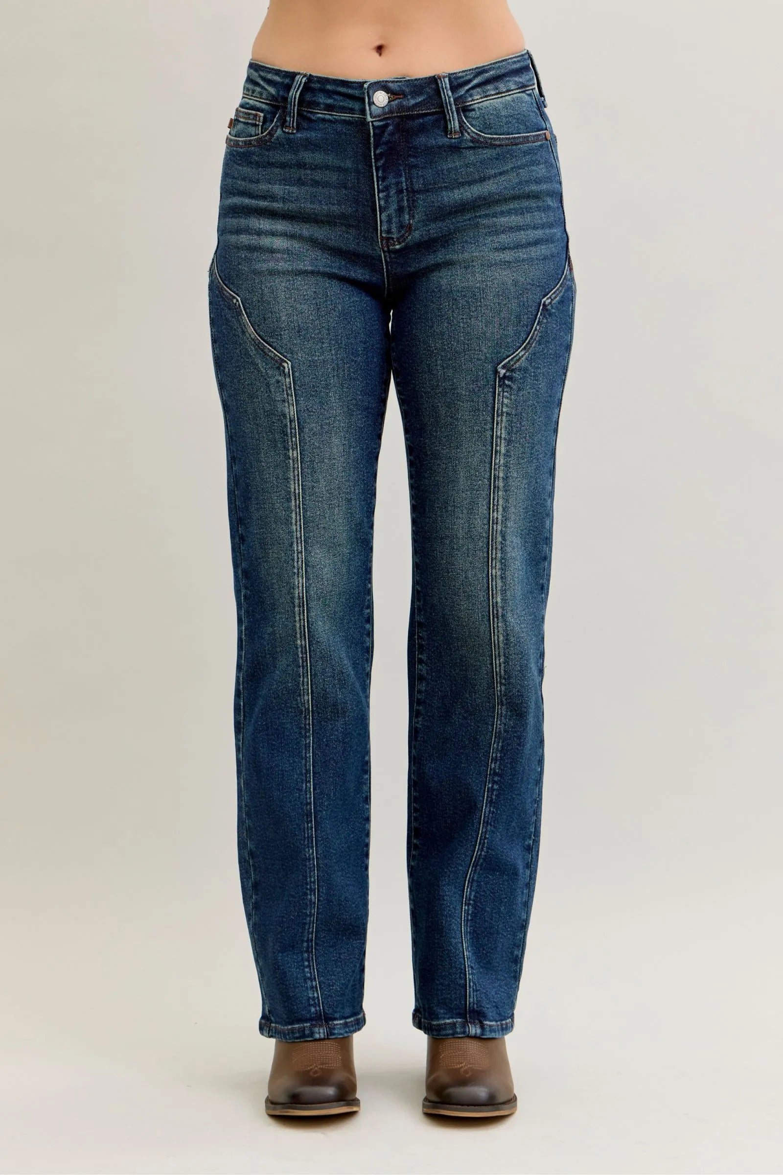 Classic Women's Straight Leg Dark Jeans - BritishElegance