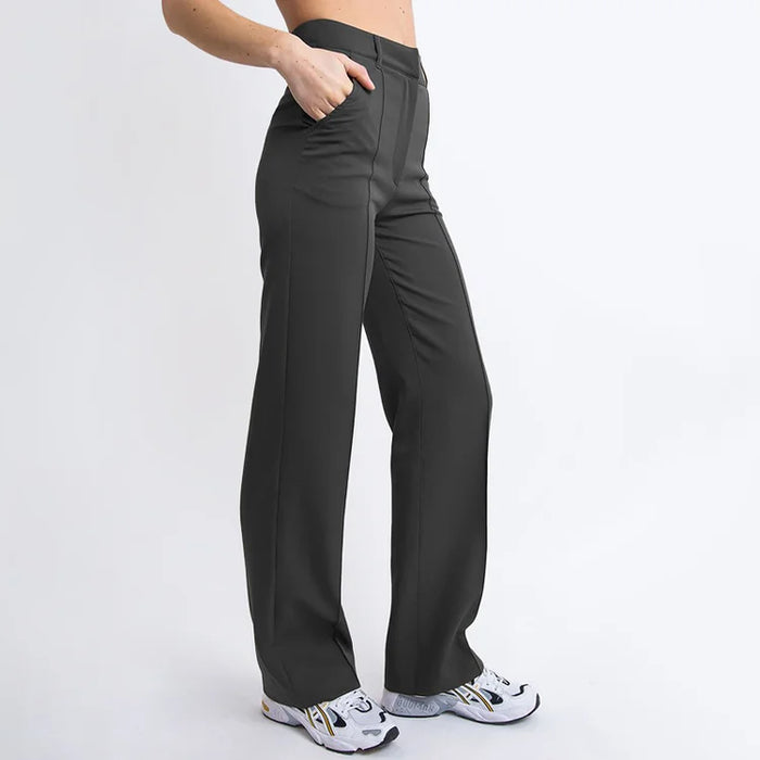 Classic Fit Women's Straight Leg Trousers with Pockets