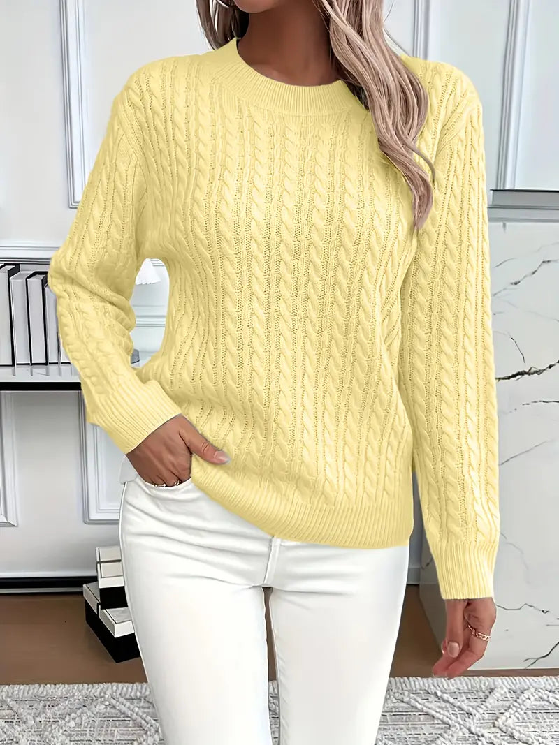 Cozy Women's Cable Knit Long Sweater