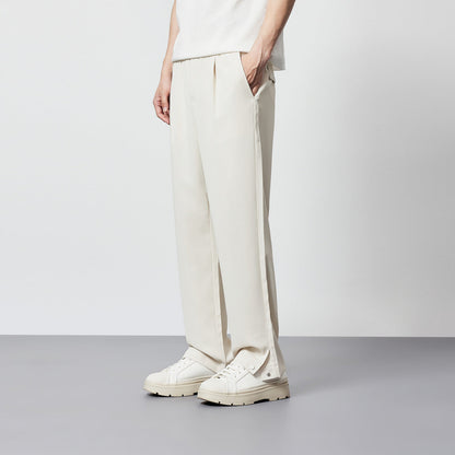 Relaxed Fit Men's Wide Leg Dress Pants