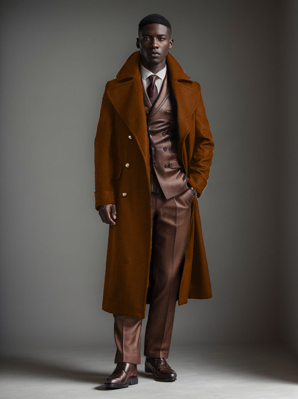 Long Wool Coat - Men