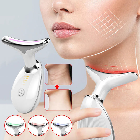 Advanced 7-in-1 Facial Neck Toning Massager Device - BritishElegance