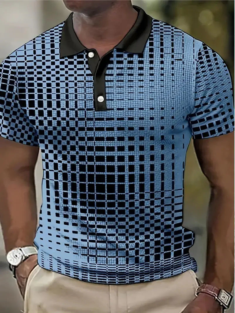 Golf shirt by David, short sleeve with contrasting lapel