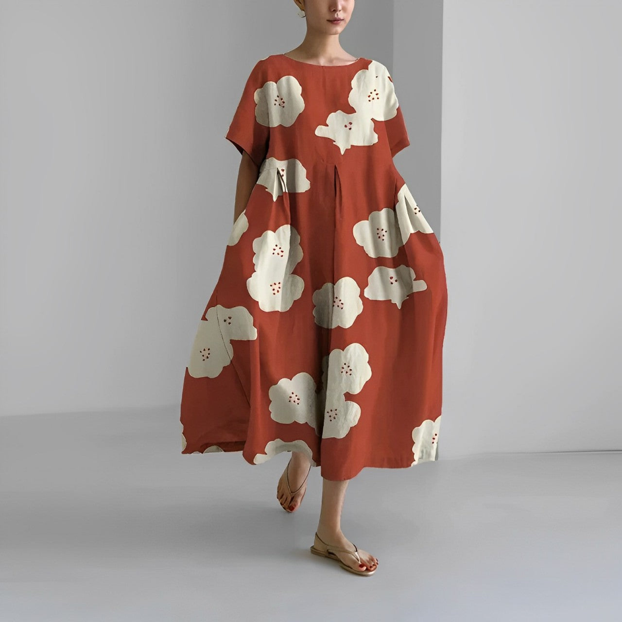 Casual Floral Maxi Sundress for Women