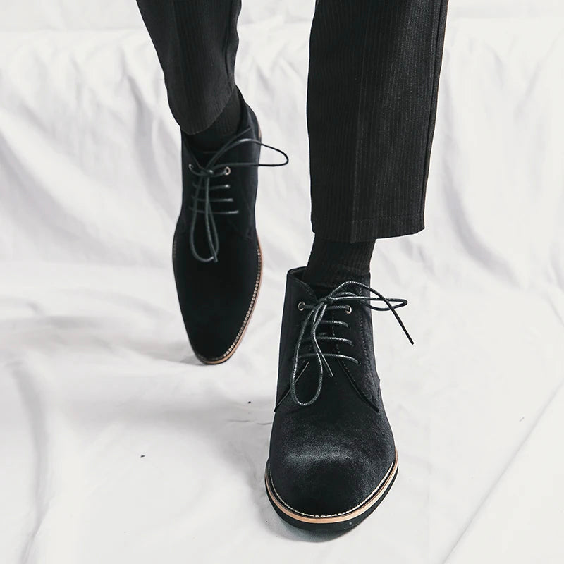 Classic Formal Leather Boots with Laces