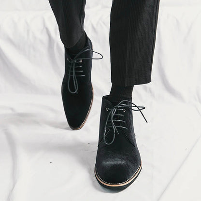 Classic Formal Leather Boots with Laces