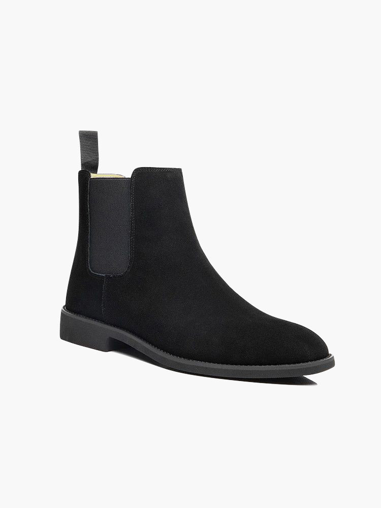 Men's Stylish Black Ankle Boots - Genuine Leather Comfort Fit