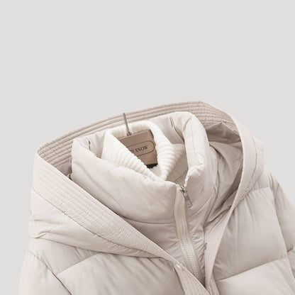 Women’s Belted Quilted Hooded Puffer Jacket